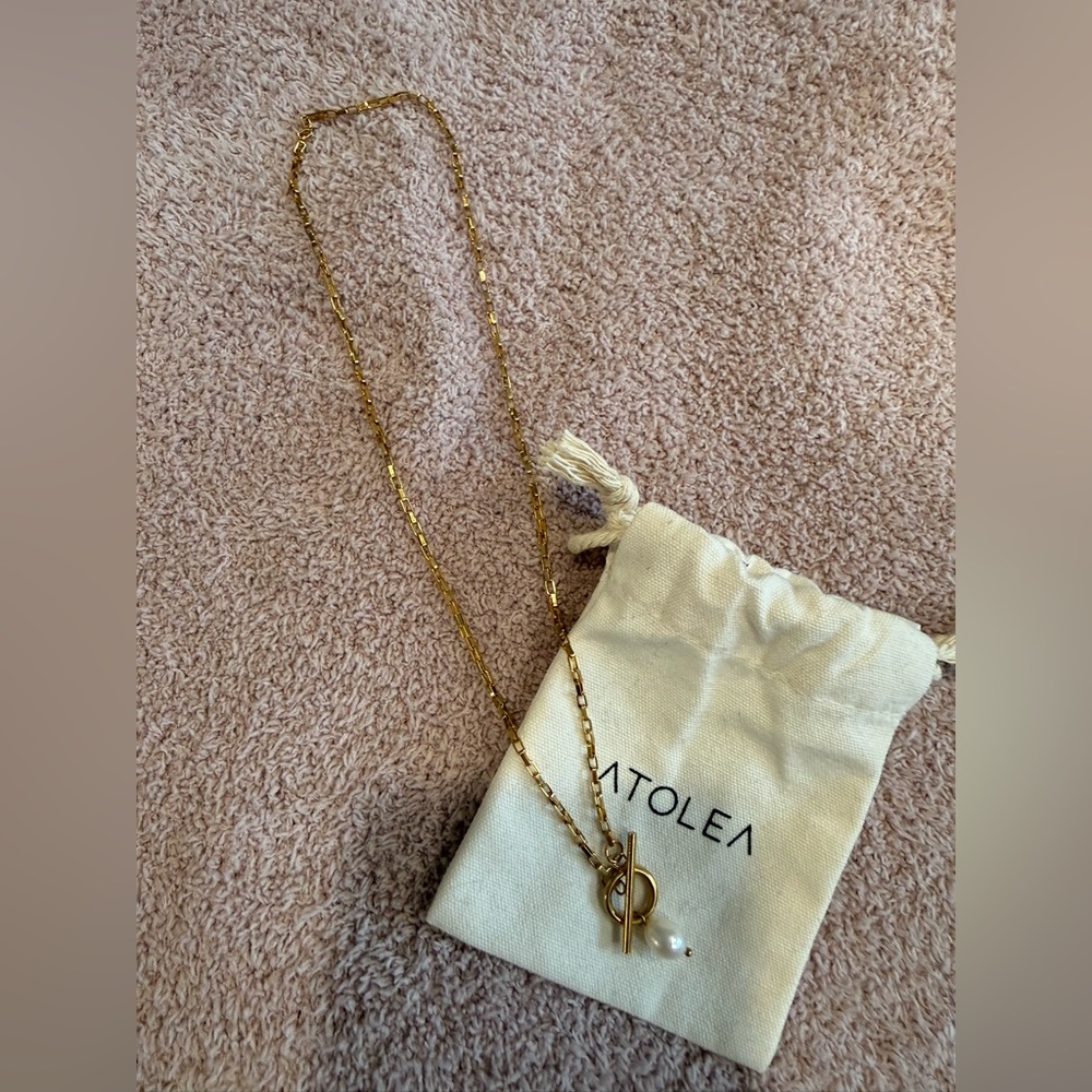 Atolea Gold Pearl Pendant Necklace - Picture 3 of 4